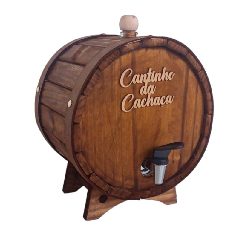Pingometro de madeira modelo barrica barril de madeira para mesa ou balcão área lazer