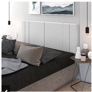 Cabeceira De Cama Box Solteiro completa Estofada Suede 90Cm Cores RISCADA
