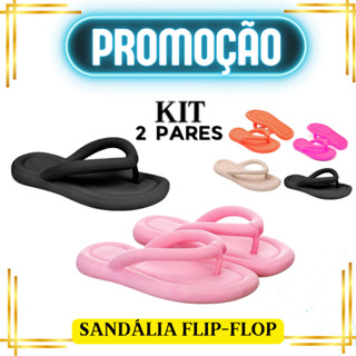 Kit 2 Pares Chinelo Flip Flop Feminino Confortável