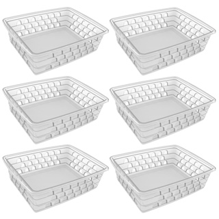 Cesto Organizador Kit 6 Peças 25x19x7cm Transparente Grande em Oferta na Shopee