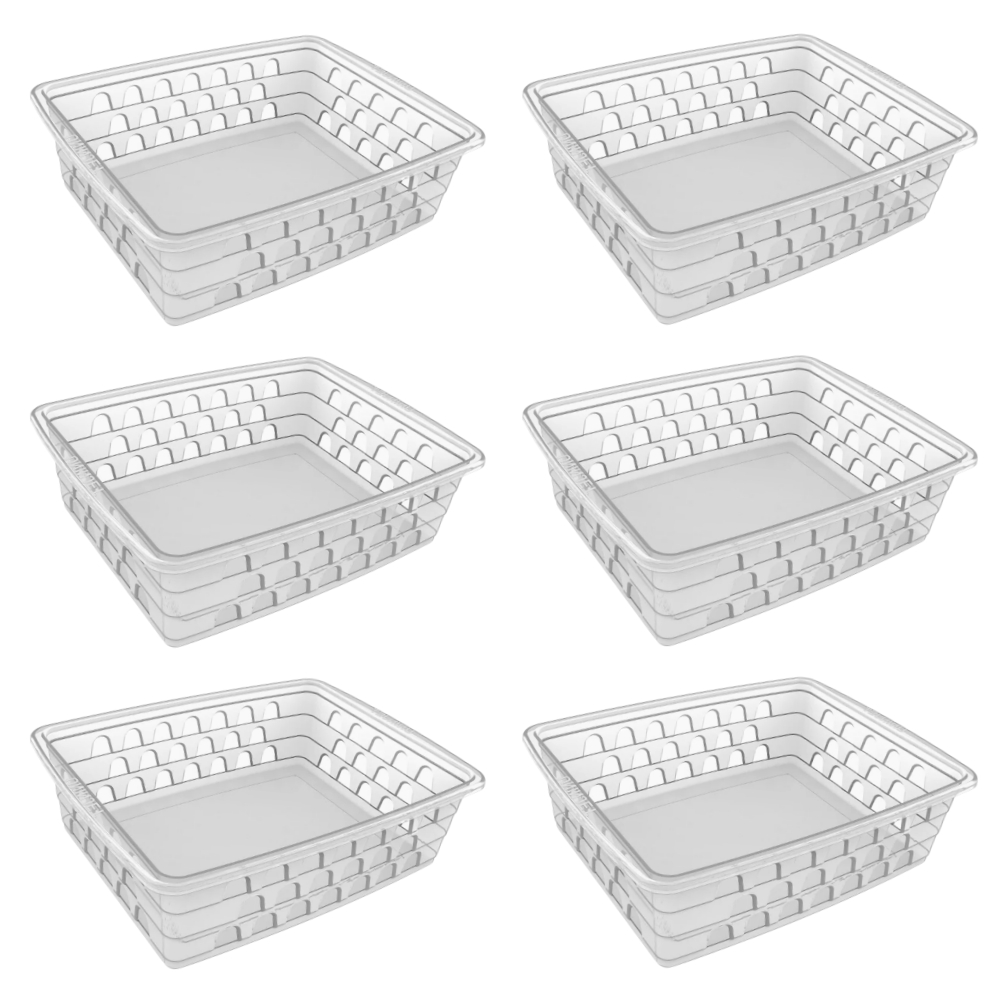 Cesto Organizador 6 Peças 20x15x6cm Transparente Medio de Plastico em Oferta na Shopee