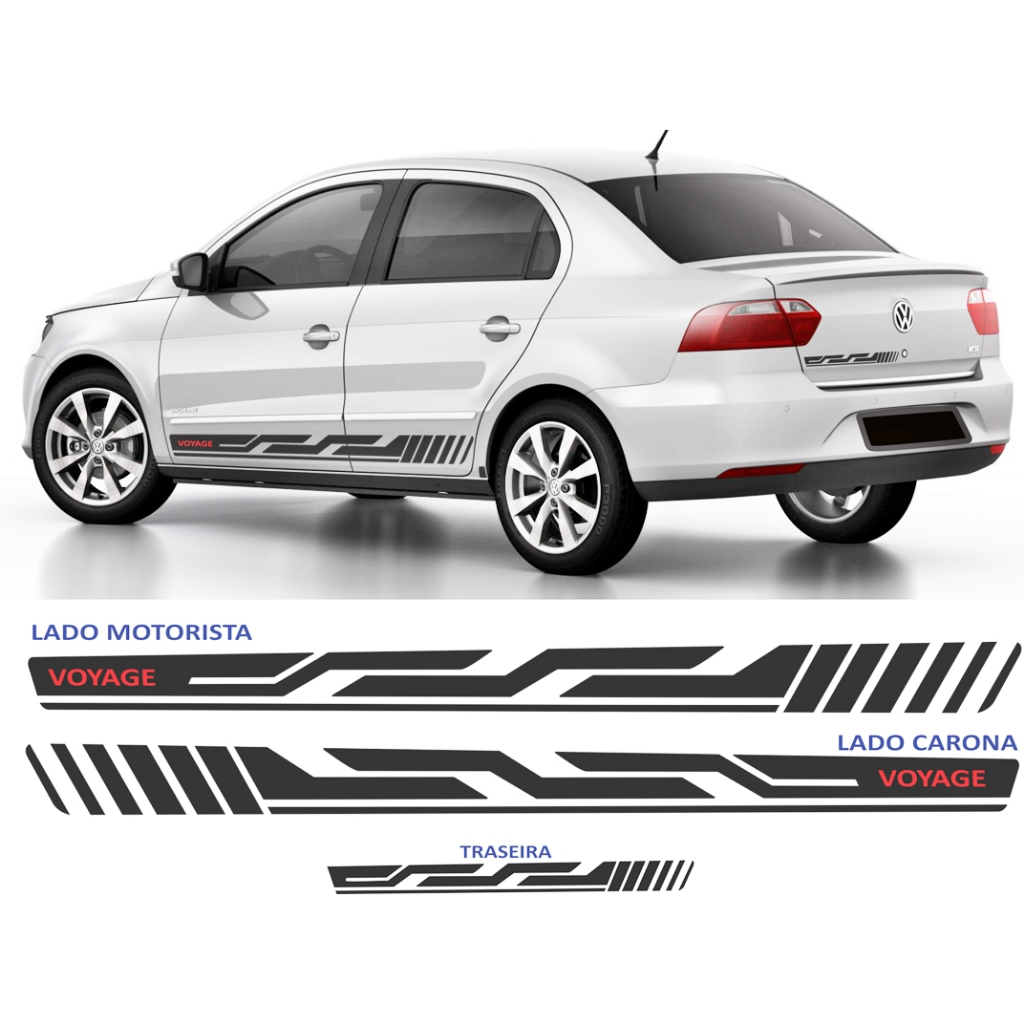 ADESIVOS VOYAGE G5 G6 G7 G8 FAIXAS LATERAL E TRASEIRO KIT em Oferta na Shopee