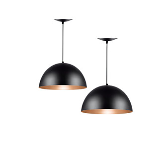 kit2 meia lua pendente teto lestre luminaria estilosa modelo 40cm aluminio decoração area gourmet area interna e externa