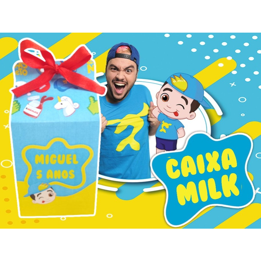 Caixa Milk Tema Lucas Neto 10 unidades - Variados temas