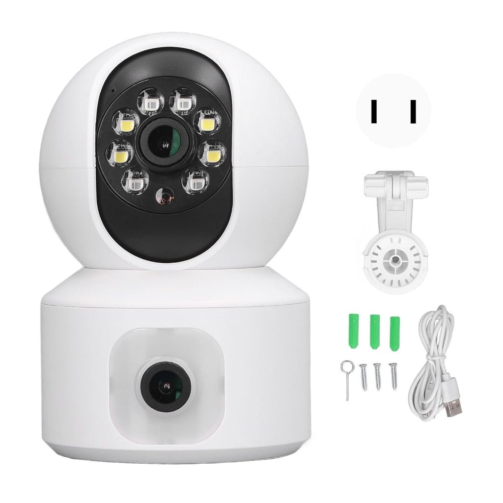 Câmera de Segurança IP Wifi 2 Cameras FULL HD 1080P com visão noturna Auto Track visão fixa e 360° baba eletrônico aplicativo icsee