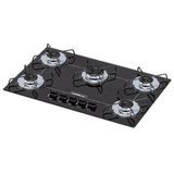 Fogão Cooktop Gás Ultra Chamalux 5 Bocas Preto Bivolt Arame