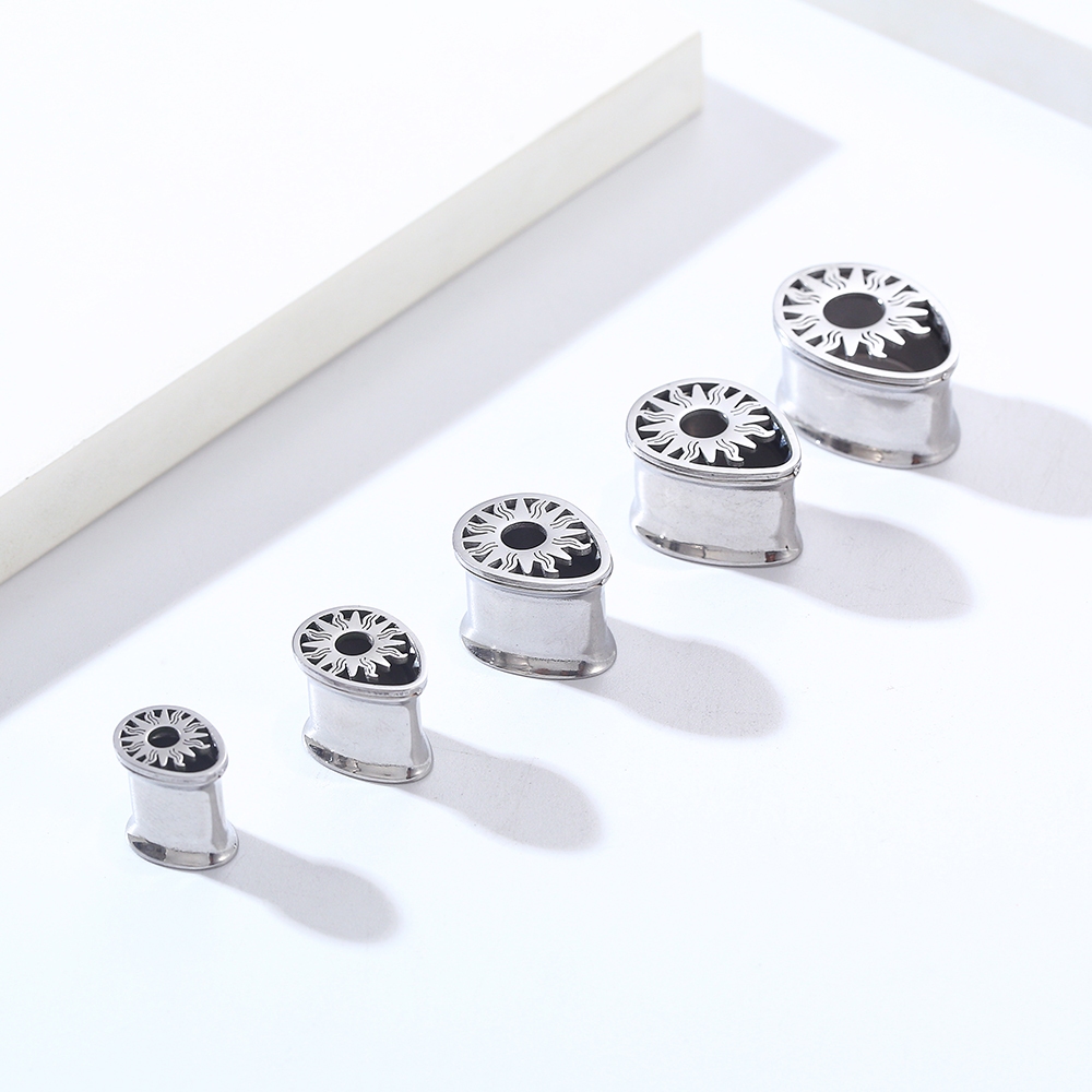 Alargador Aço Cirúrgico Pvd Gota / Sol 8/10/12/14/16mm em Oferta na Shopee