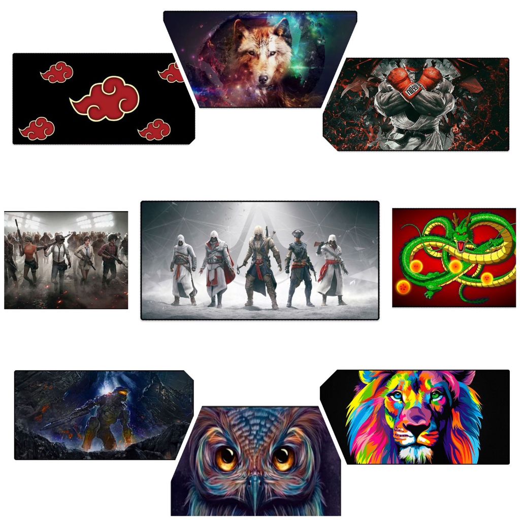 KIT 03 UNIDADES Mouse Pad Gamer Extra Grande XL 70 x 35 cm 3 mm espessura