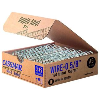 Wire-o para Encadernação A5 5/8 2x1 para 120fls Branco 36un
