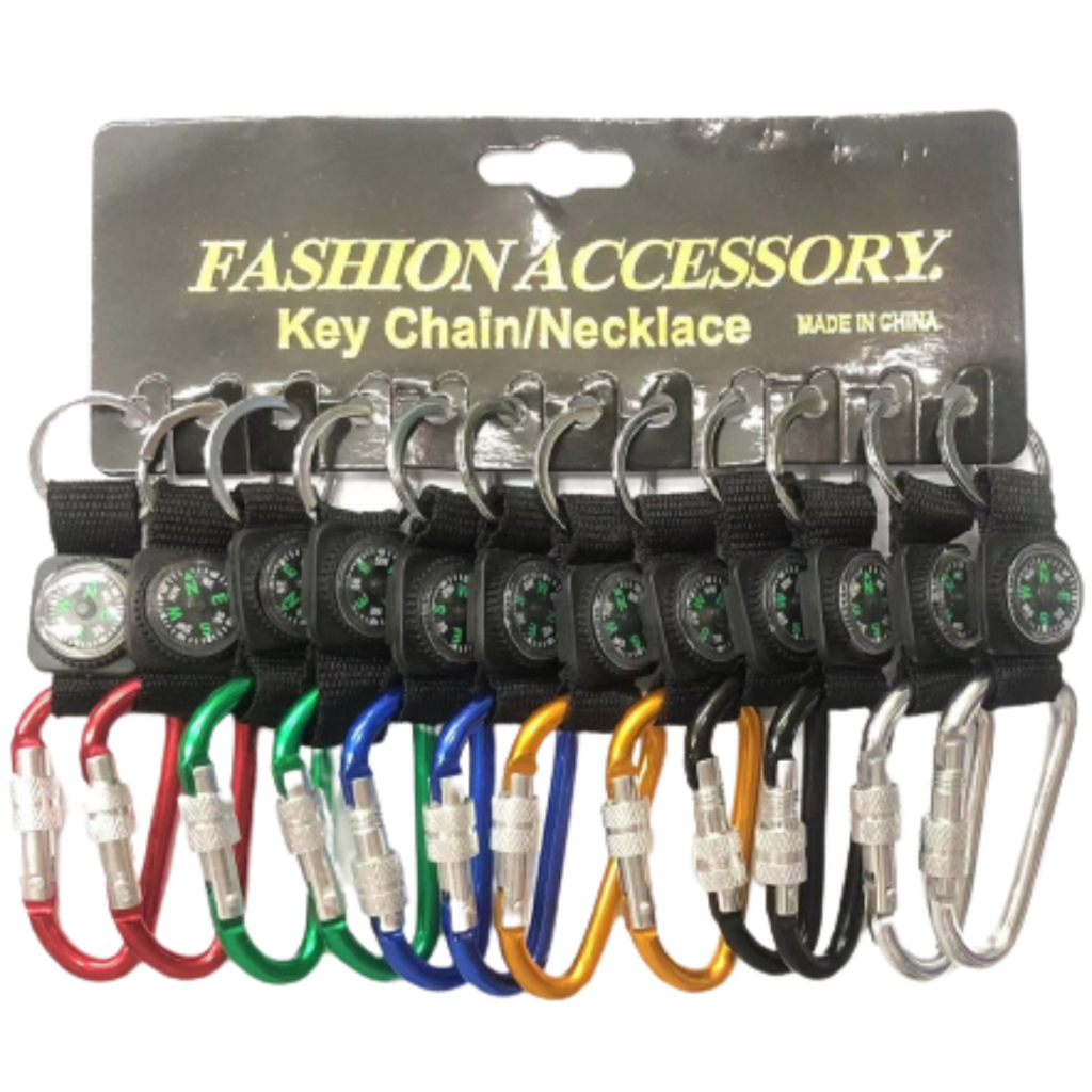 Kit 12 Chaveiro Mosquetão Pequeno Com Bússola Metal Trava de Roscar Para Camping Acampamento (Com Pequenas Avarias) em Oferta na Shopee