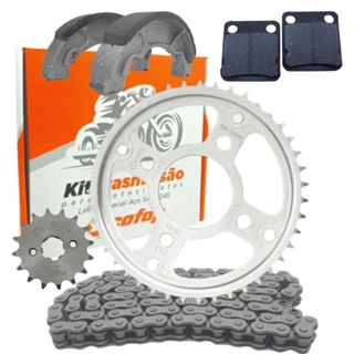 Relacao Completa Pinhão Coroa e Corrente Cofap cg 150 + Pastilha ate 08 + Lona de freio em Oferta na Shopee
