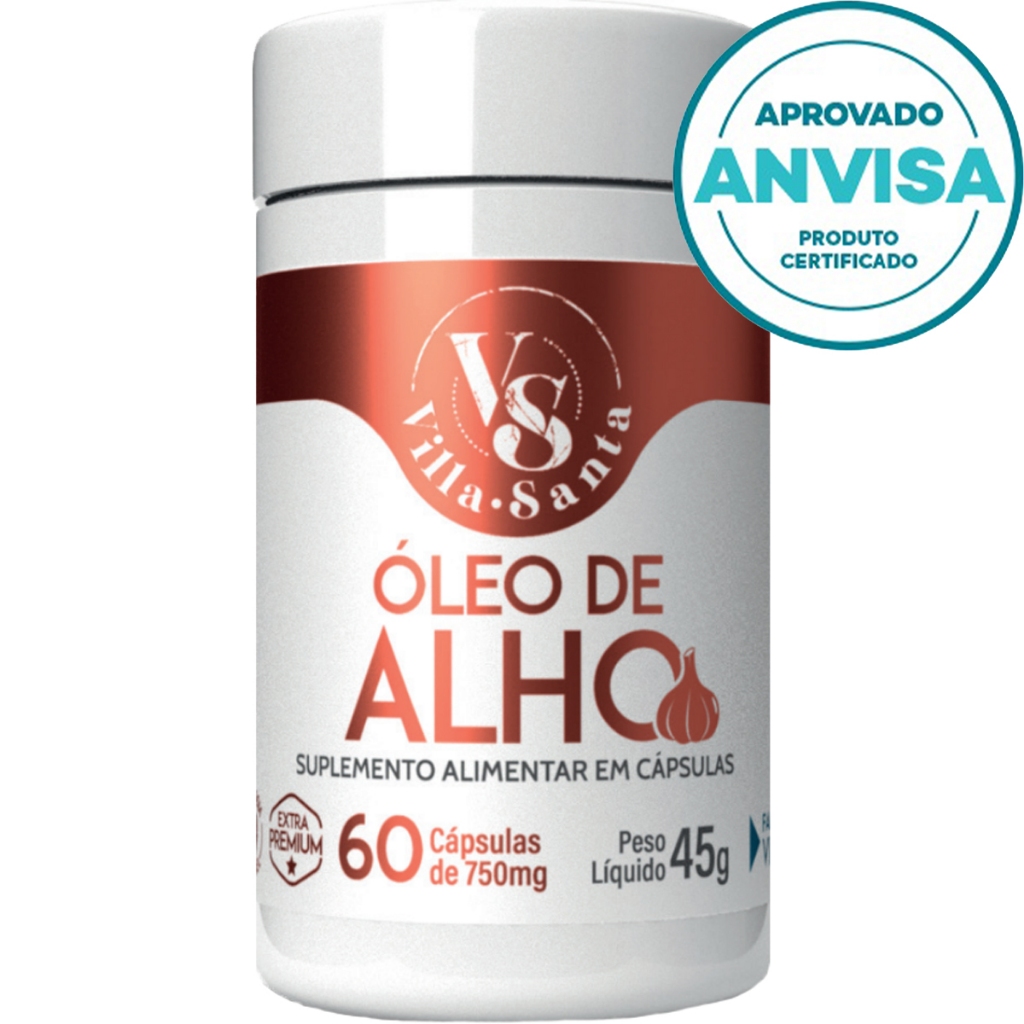 Óleo De Alho - 60 Cápsuals 750mg - Villa Santa