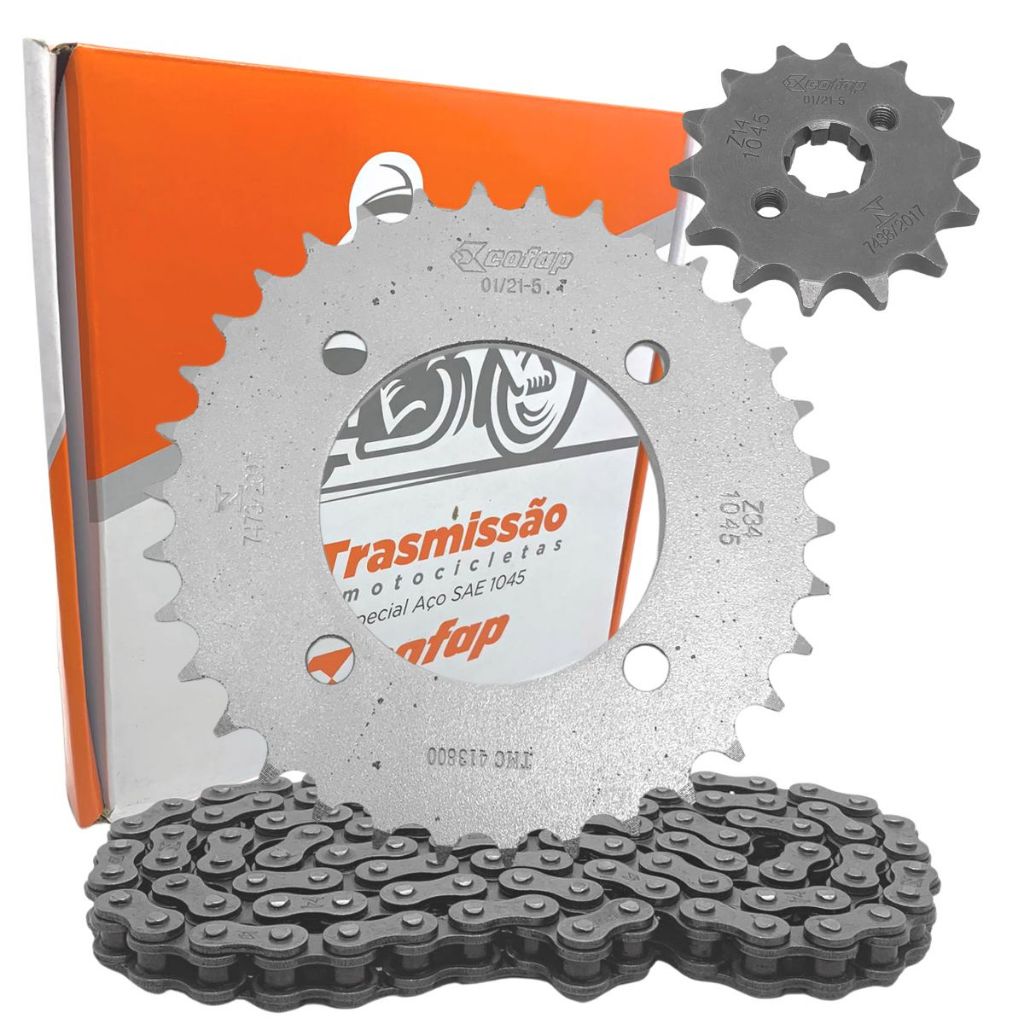 Kit Relacao Cofap Honda Biz 125 05/10 Aco 1045 TMC413800 em Oferta na Shopee