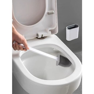 Escova Sanitária De Silicone Para Limpar Privada Banheiro Vaso Sanitário Com Suporte e Adesivo para parede