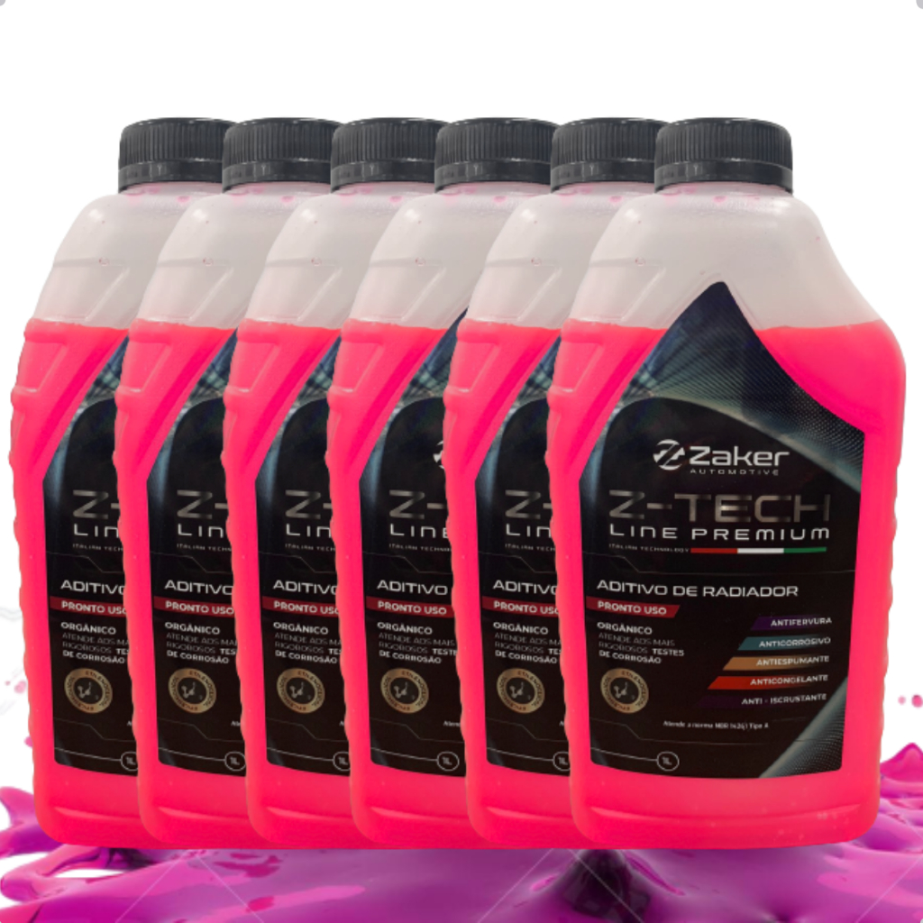 Kit 6 Aditivo Pronto Uso Rosa Radiador Orgânico Anticorrosivo Linha Premium em Oferta na Shopee
