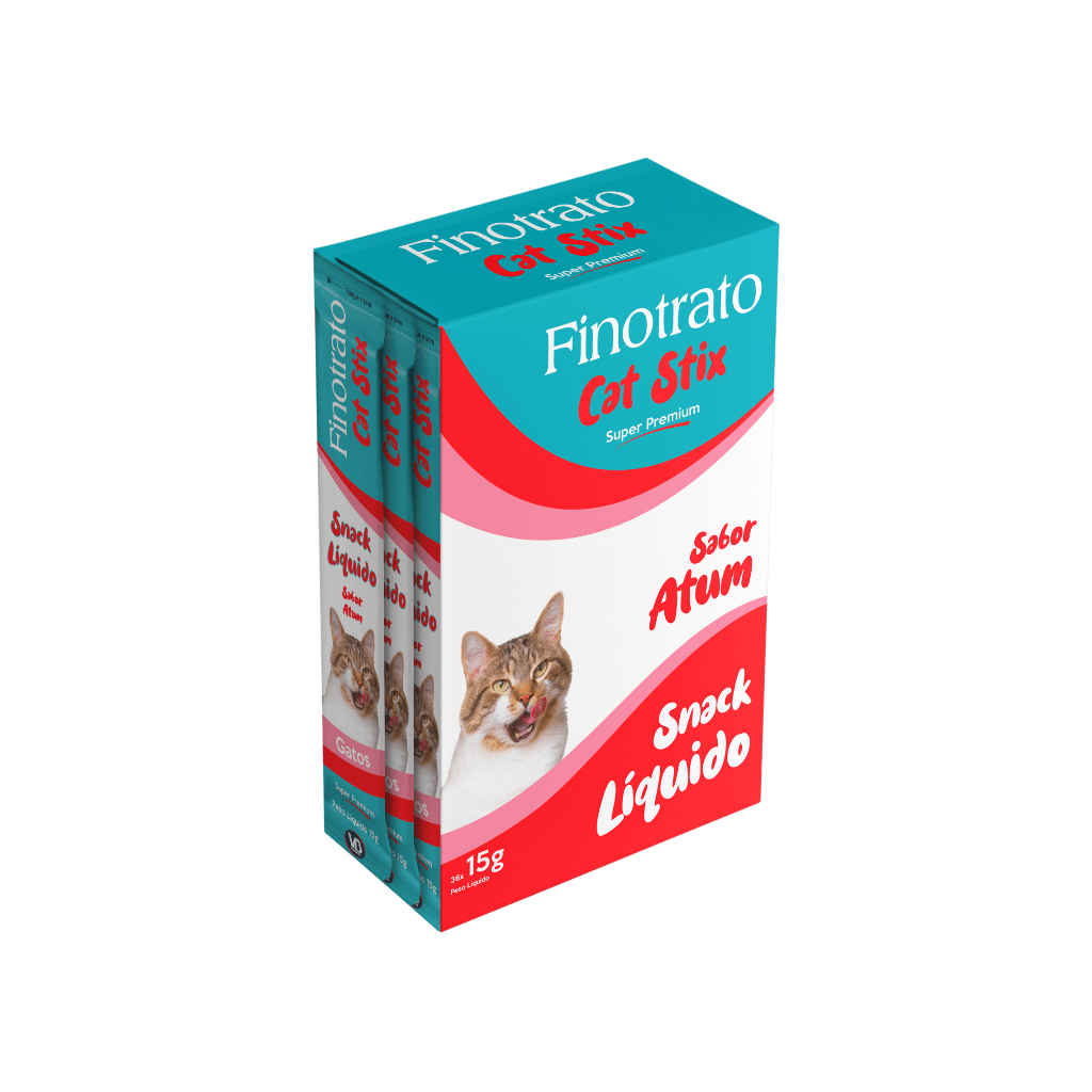 Snack Líquido Gatos Cat Stix Sabor Atum 15g - 36 un Finotrato