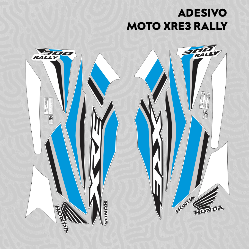 KIT - ADESIVO PARA MOTO - XRE 300 - AZUL - 2019