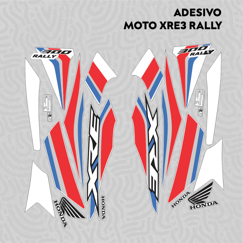 KIT - ADESIVO PARA MOTO - XRE 300 - VERMELHO - 2019 em Oferta na Shopee