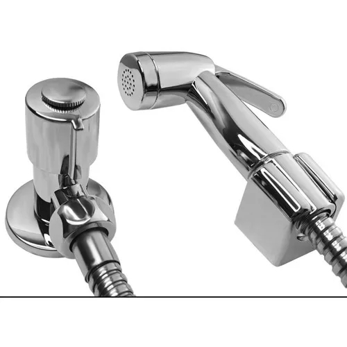Ducha Higiênica Luxo Flexivel Inox Cromado Acionamento 1/4 De Volta