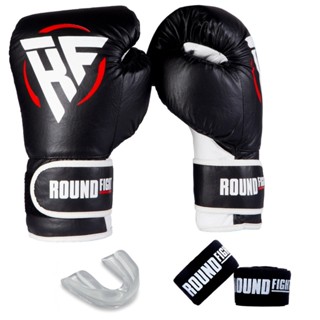 Kit Boxe Treino Kickboxing Luva Bandagem Bucal Round Fight