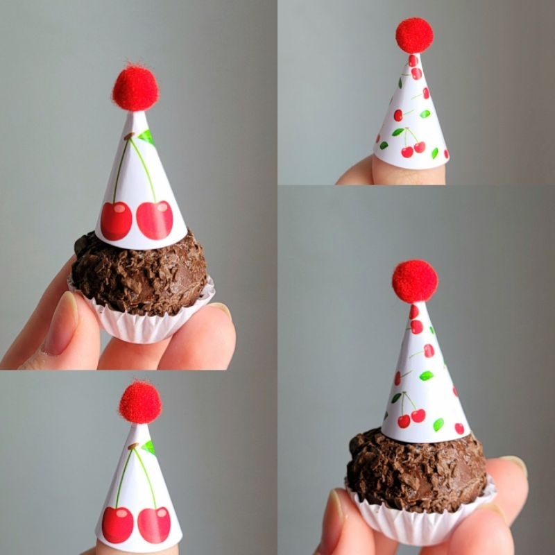 Mini chapéus no tema Cerejas/kit