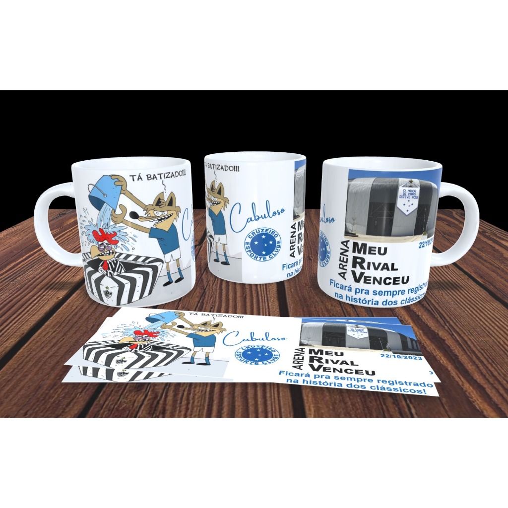 Caneca Personalizada - Cruzeiro Arena Meu rival venceu - Porcelana 325 ml