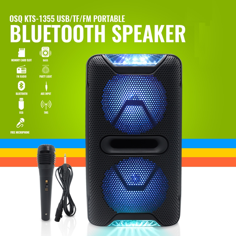 Caixa Som Bluetooth Caixinha De Som Caixa Com Microfone Amplificada Karaoke Controle Remoto Potente Portátil Caixa De Som Música Acústica Entradas Usb Micro Sd Aux Graves Excelentes