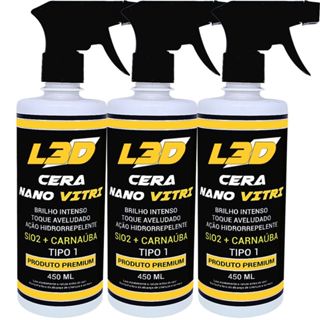 3 Cera Automotiva Vitrificadora Nano Vitri L3D Facil Aplicação  Brilho intenso e Super Proteção
