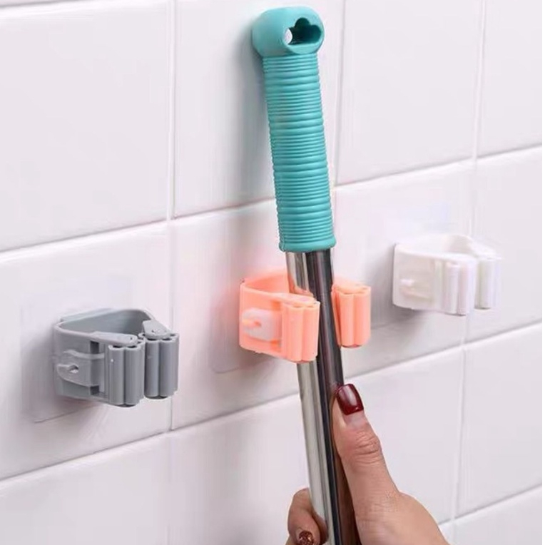 Suporte de Parede  para Vassouras e Rodos Gancho de Cozinha Banheiro Racks Cores Aleatórias em Oferta na Shopee