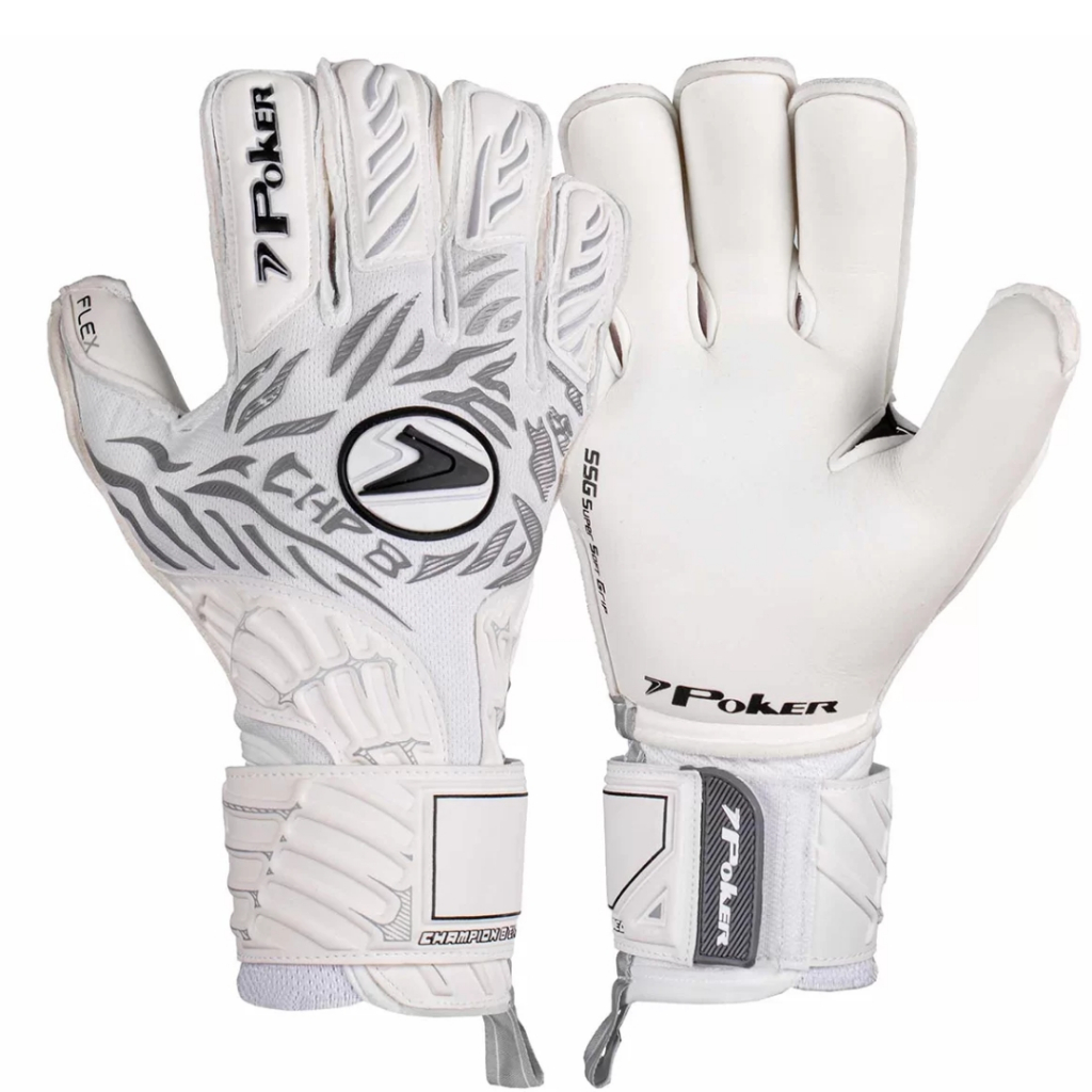 Luva de Goleiro Futebol de Campo Profissional Poker Champion 8 Extended
