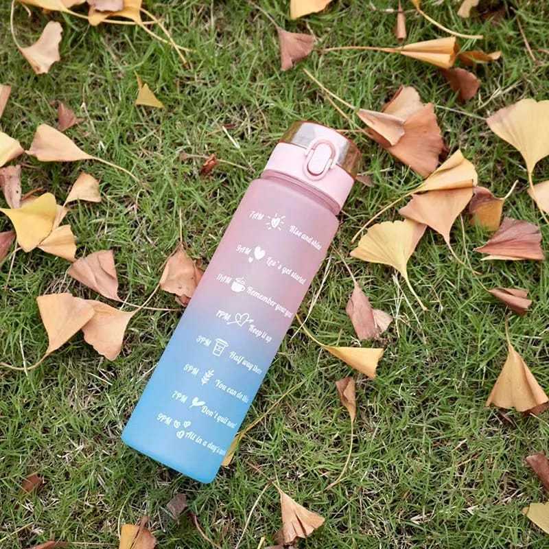 (1 UN/ 2UN / 3UN / 4UN )Garrafa de água colorida squeeze 750 ML motivacional alça suporte celular plástica