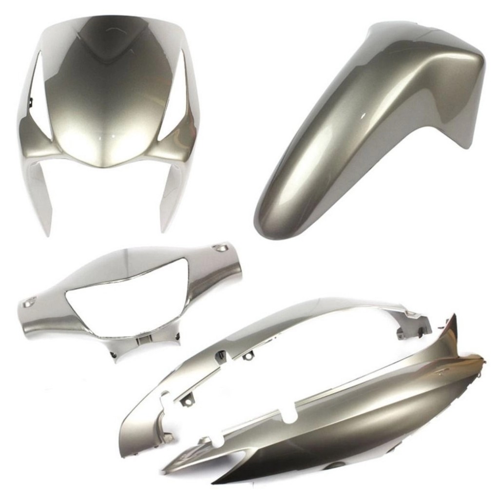 Kit Carenagem Completa Biz 125 Ks Es 2008 A 2009 - Prata Lumiar Metallico - Protork