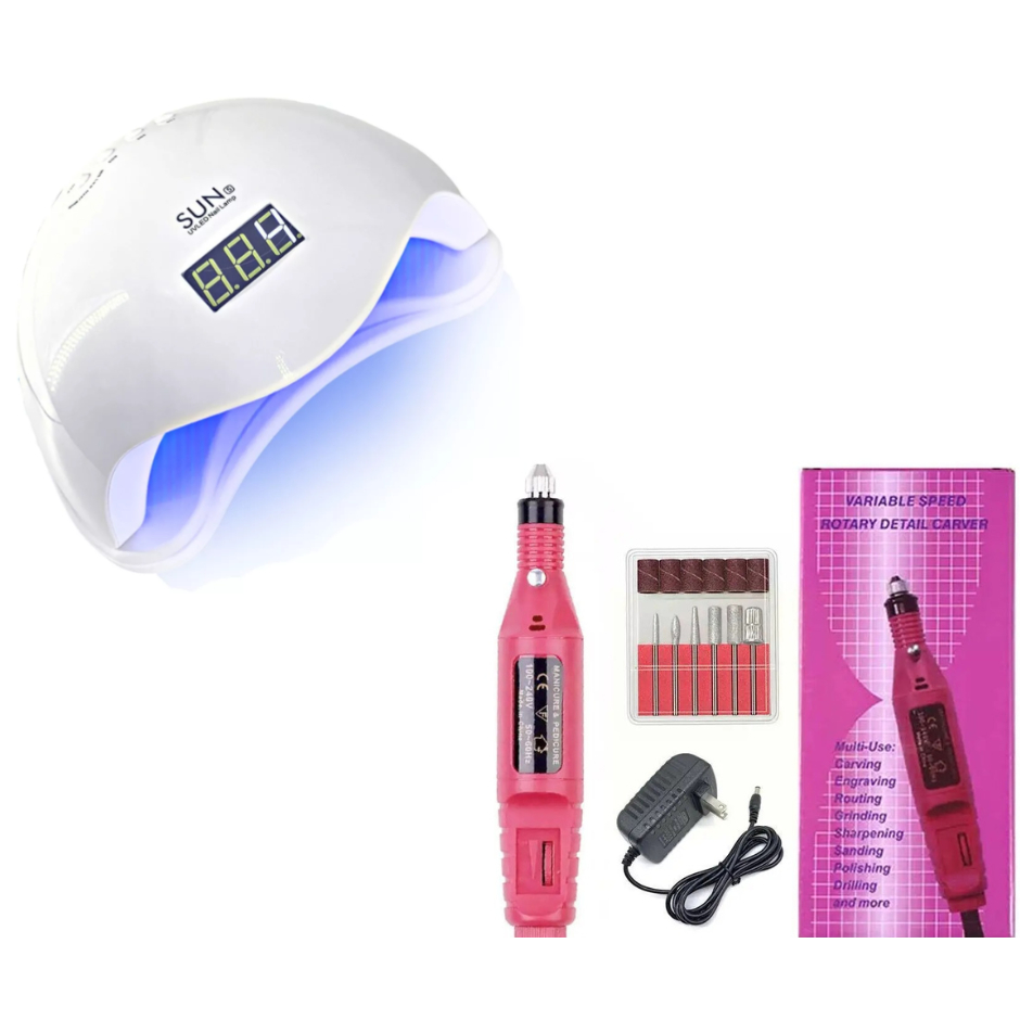 KIT CABINE E MOTOR PARA UNHA GE ACRIGEL CABINE SUN 5 48W MOTOR CANETA BIVOLT