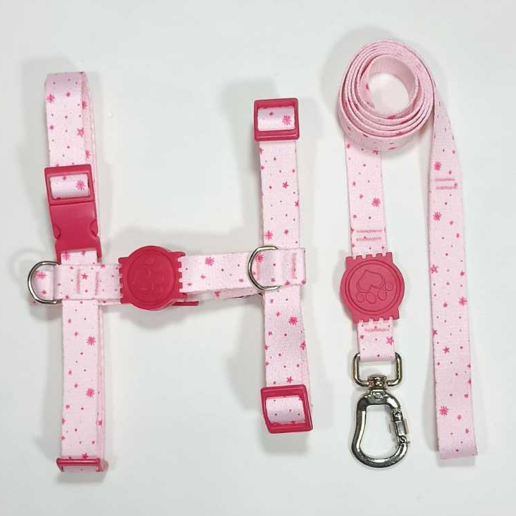 Coleira Peitoral H Anti - puxão para cachorro com Guia e trava de segurança