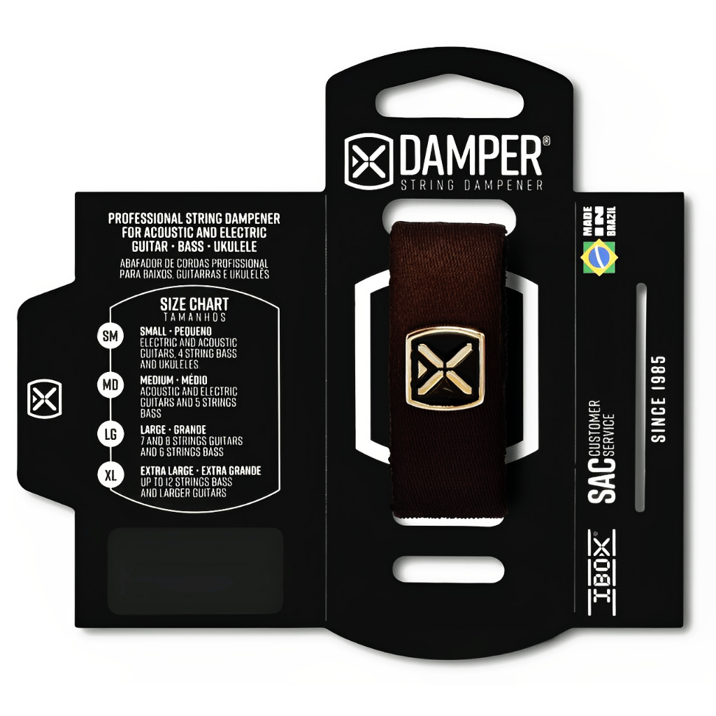 Abafador de Cordas Para Guitarra/Baixo/Violão Em Poliester - Diversas Cores
