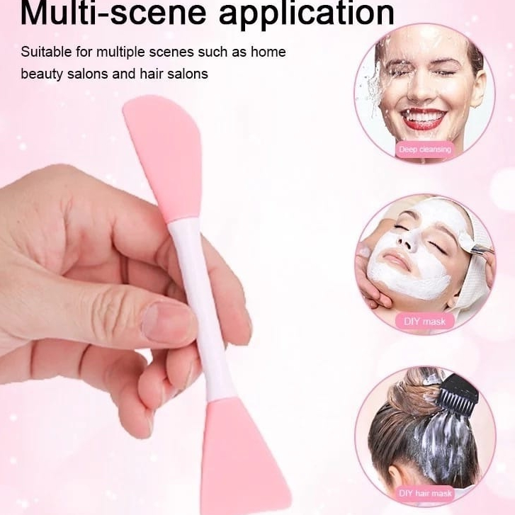 Kit com 3 pincel de silicone ponta dupla para aplicação de máscara facial  pincel macio para cosméticos maquiagem em Oferta na Shopee