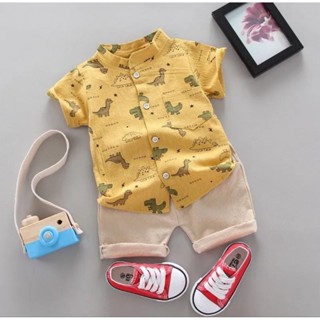 Conjunto infantil bebê menino dinossauro social esporte estiloso moderno blogueirinho em Oferta na Shopee