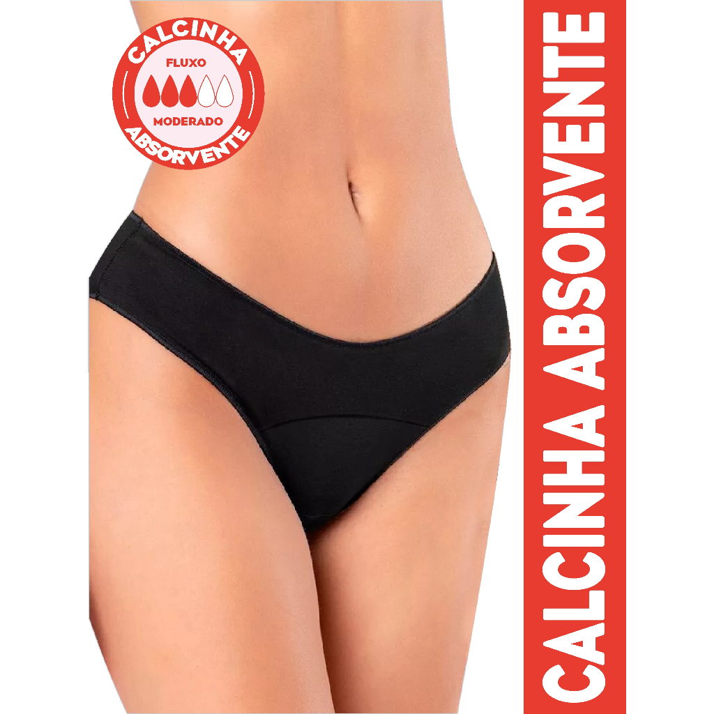 kit 2 Calcinha Absorvente, Calcinha Menstrual, Calcinha Reutilizável Antivazamento, Calcinha para Incontinência Urinária Leve