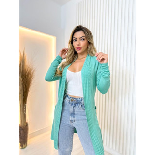 cardigan feminina na frente aberta com desenho modas C064/65/66
