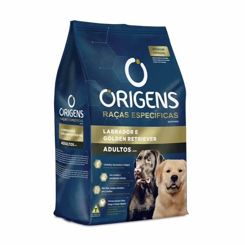 Origens 15kg Raças Especificas Labrador e Golden Retriever Adultos Ração