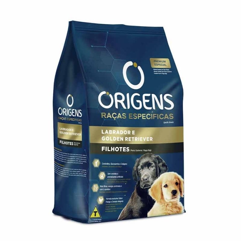 Origens 15kg Raças Especificas Labrador e Golden Retriever Filhotes Ração