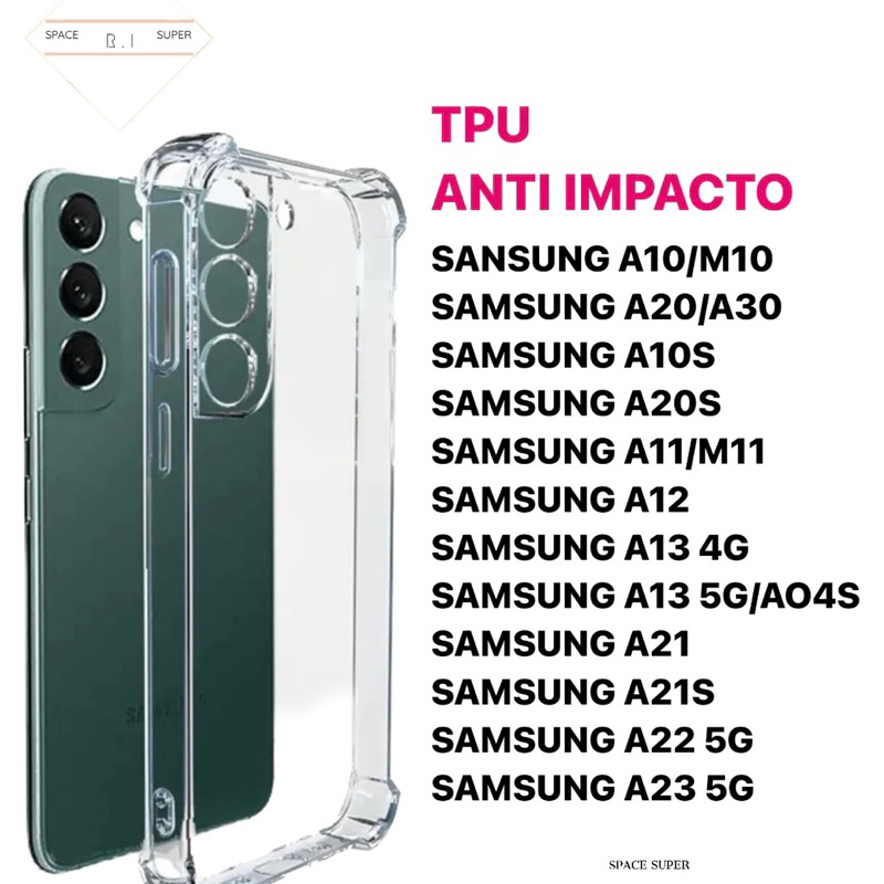 Capa Capinha SAMSUNG Transparente TPU Anti Impacto Para Galaxy A10/M10/A20/A30/A20S/A12/A13 4G/A13 5G/A21/A22 5G/A23