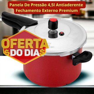 Panela de Pressão 4,5 Litros Revestimento Antiaderente Premium Durável Cozimento Eficiente Fácil de Limpar