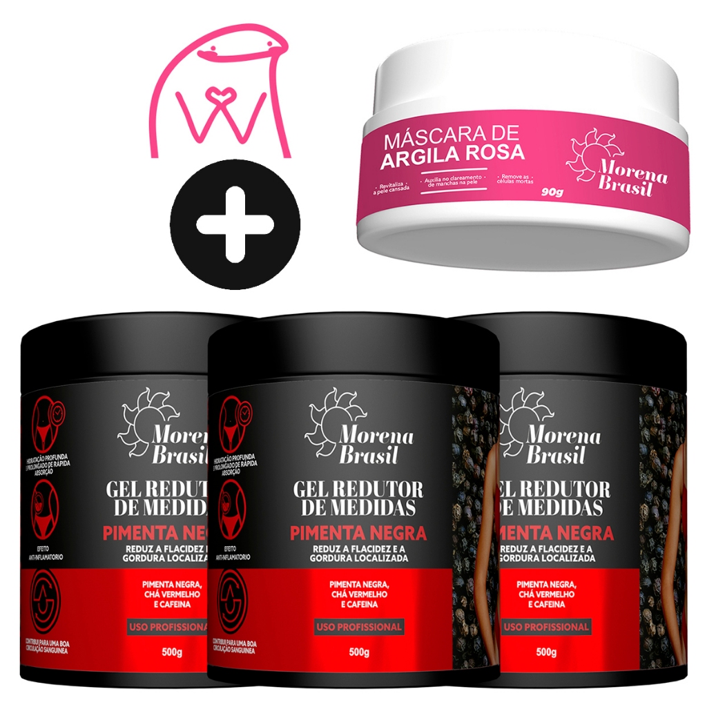 KIT 3X - Gel Redutor De Medidas Pimenta Negra Morena Brasil