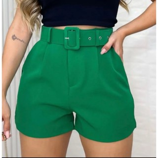 short alfaiataria com cinto P M G GG em Oferta na Shopee