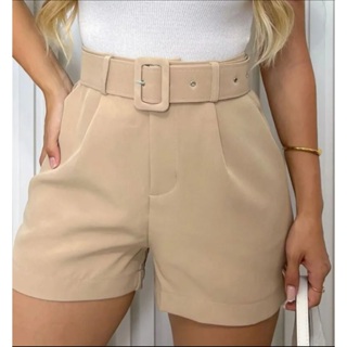 Short alfaiataria com cinto P M G GG em Oferta na Shopee