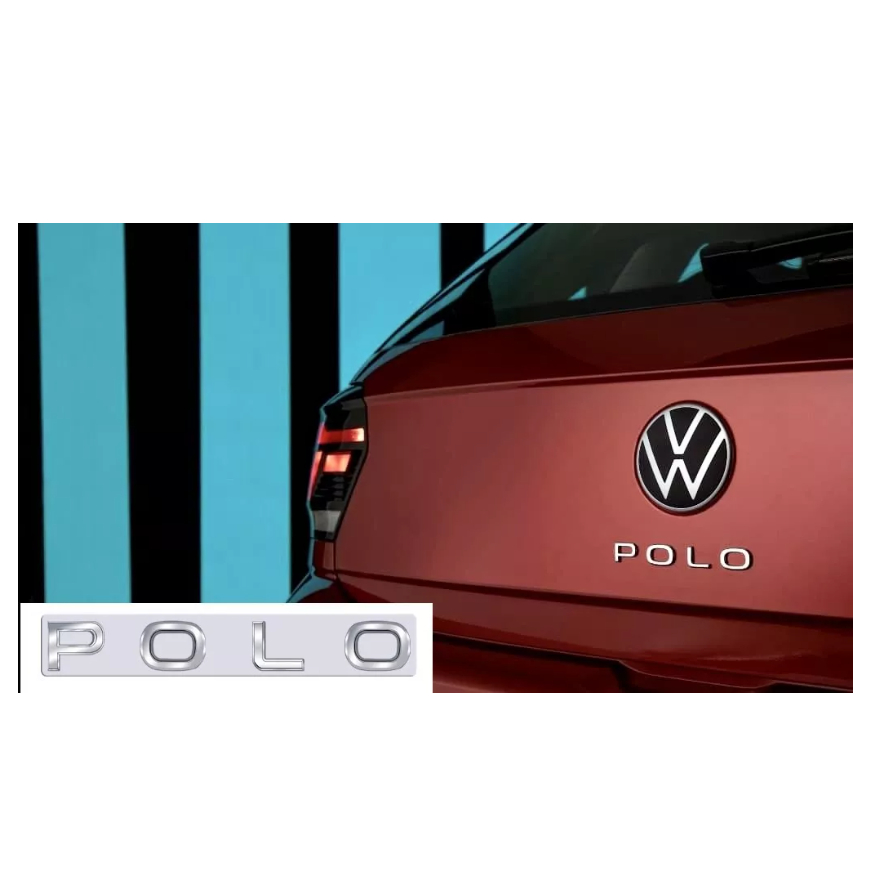 Emblema Traseiro Porta Malas Novo Polo Tsi 2022 2023 Cromado