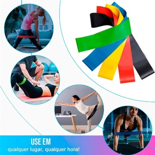 Faixa Elástica de Resistência Mini Band para Treino Yoga Pilates Treino Academia Musculação