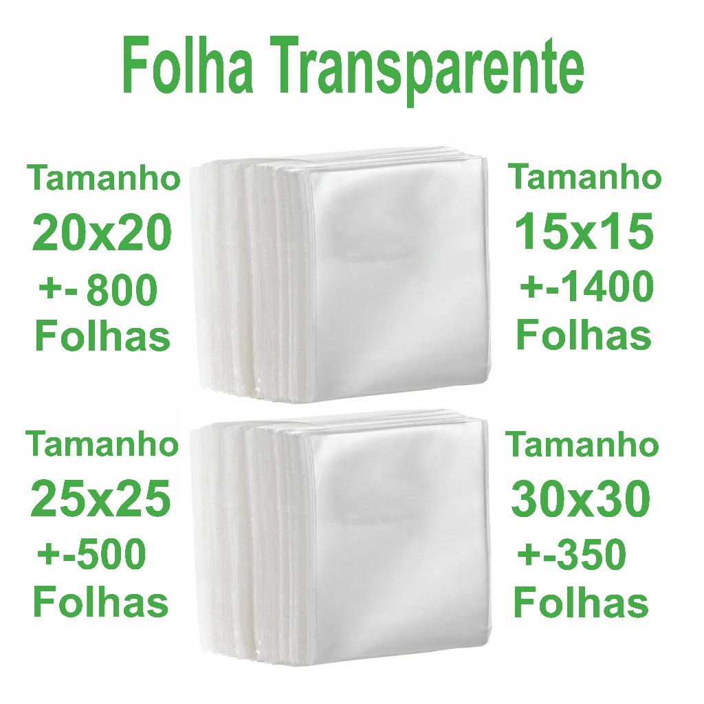 Folha Transparente Brownie Bem Casado Maçã do amor Bala Baiana Doces 15x15 20x20 25x25 30x30 1kg Polipropileno em Oferta na Shopee