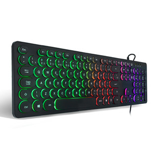 Teclado Gamer Usb Com Iluminação Led Teclas Em Formato Arredondado
